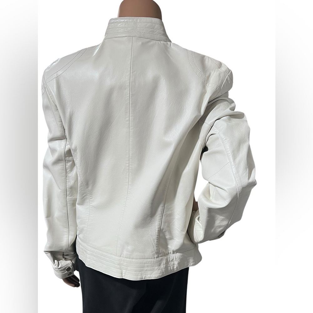 White Leather Jacket Nine West☑️ - Picture 7 of 9